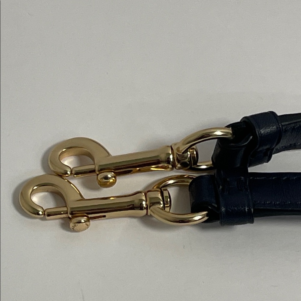 NWOT Coach Leather Adjustable Bag Strap | Navy Blue - Picture 5 of 7